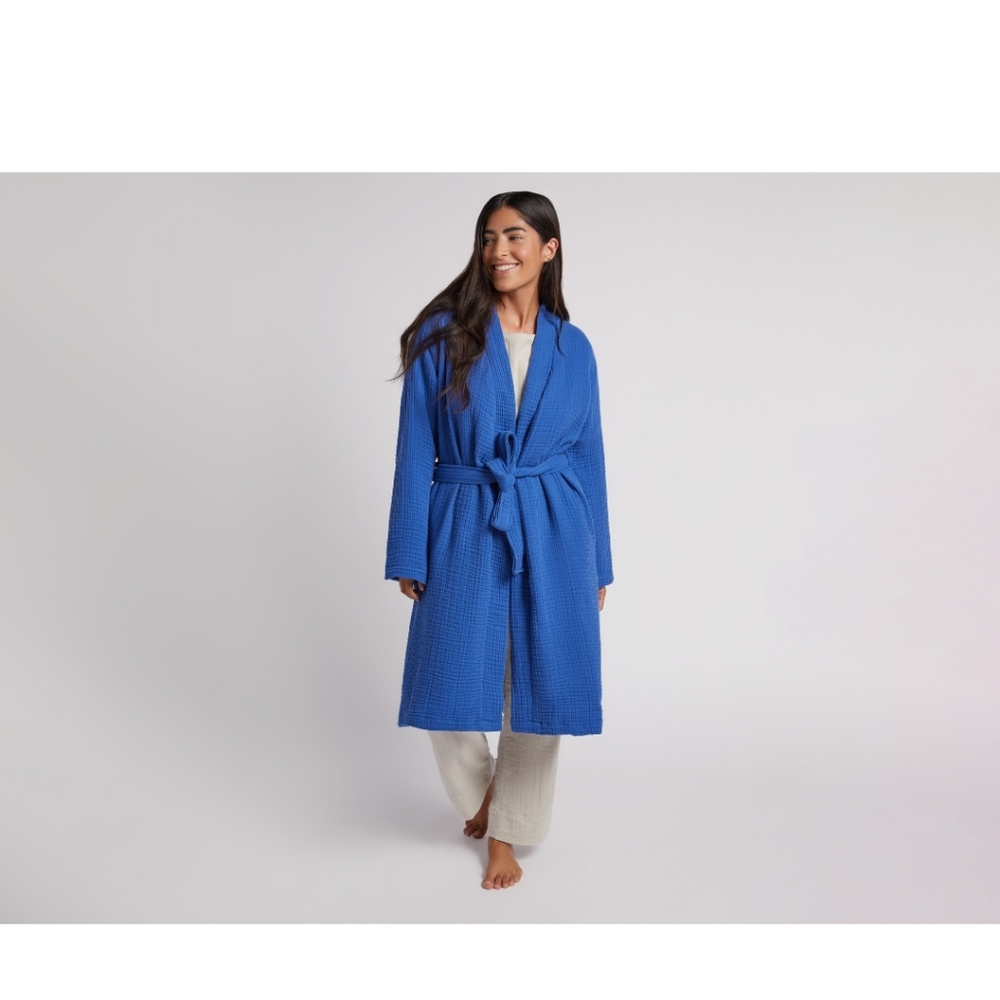 Parachute Blue Waffle Robe - Picture 2 of 12